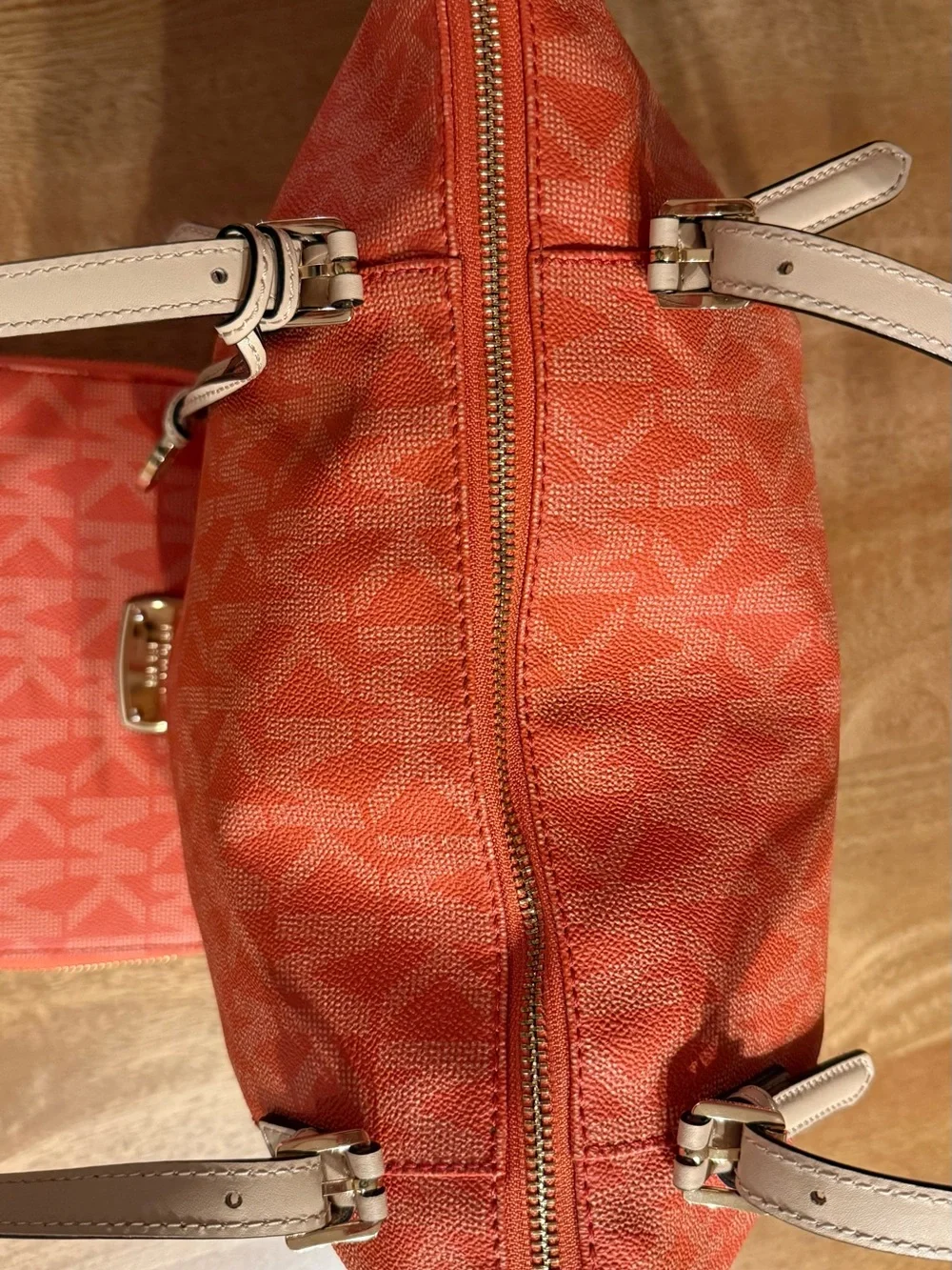 Michael Kors Signature Orange Tote with Matching Wallet